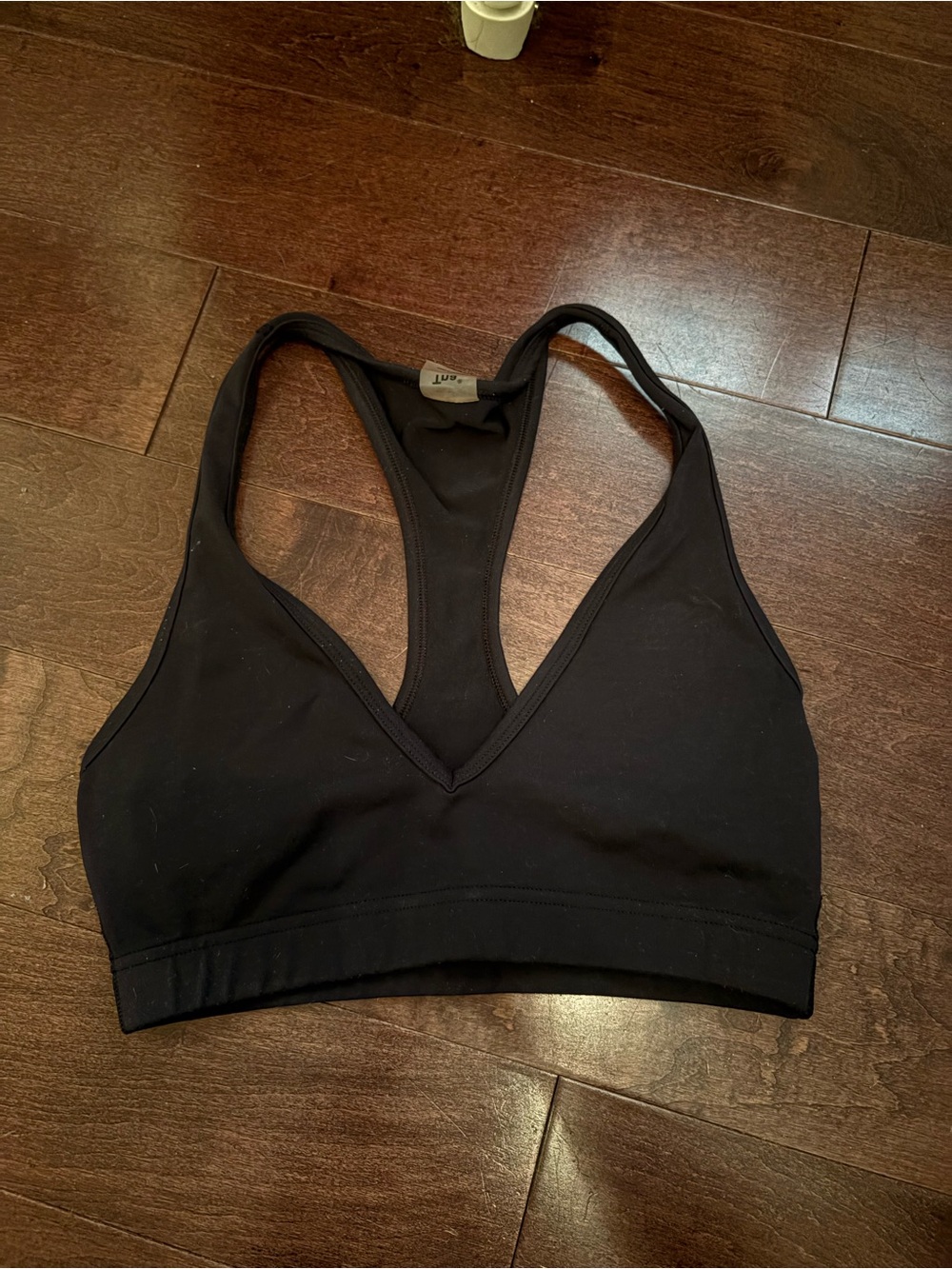 TNA Black V-Neck Racerback Sports Bra